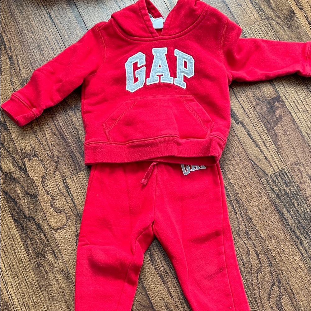 GAP Kids Red Sweatpants & Hoodie Set